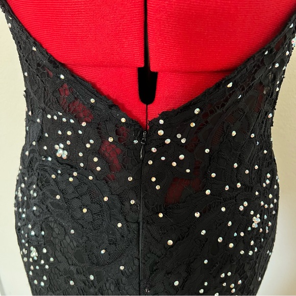 Camille La Vie Black Mermaid Jeweled/Sequin Floral Lace Formal Gown US 8 😍 - Picture 6 of 16